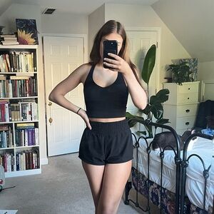 Aerie Offline Crop Top and Shorts Set | Black